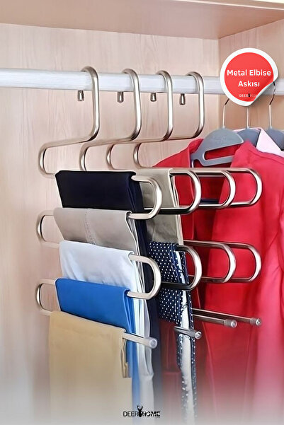 Silkyreal Metalna vešalica za odeću sa 5 odjeljaka - Organizator za odeću, pa...