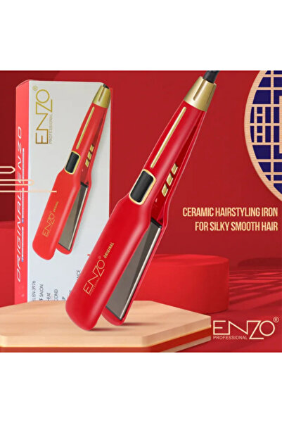 Enzo Professional ENZO EN-3976 Professional Hair Styler Ceramic Titanium Wide Plate Ionic Flat Iron Salon-Quality