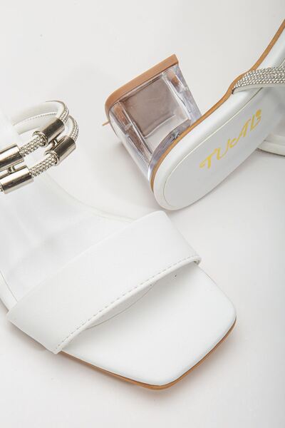 Hayalimdeki Ayakkabı Lissen Beige Single Strap Stone Skin Low Heel Shoes