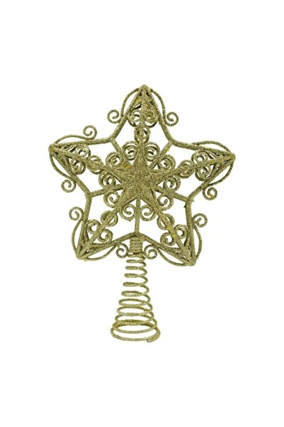 GOLD MARKET Top decorativ pentru brad de Crăciun în formă de stea, Auriu rugi...