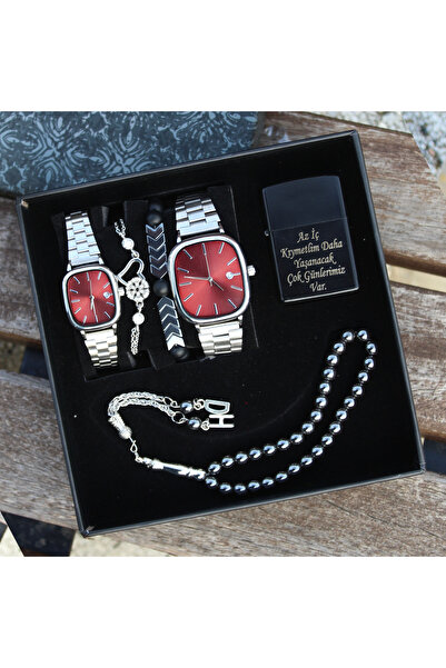 saat&istasyonu Sevgili Çift saatleri Gümüş Renk Çelik Kordon