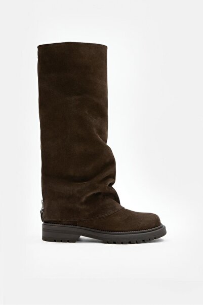 NILUFARR Helia Bitter Brown Suede Genuine Leather Women's Boots