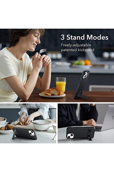ESR Air Shield Boost Kickstand Case for iPhone 14 / iPhone 13, Translucent Black