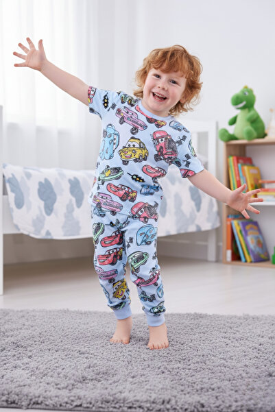 İsobel Kids bumbac 100% Set de pijamale colorate pentru copii cu model de mașină