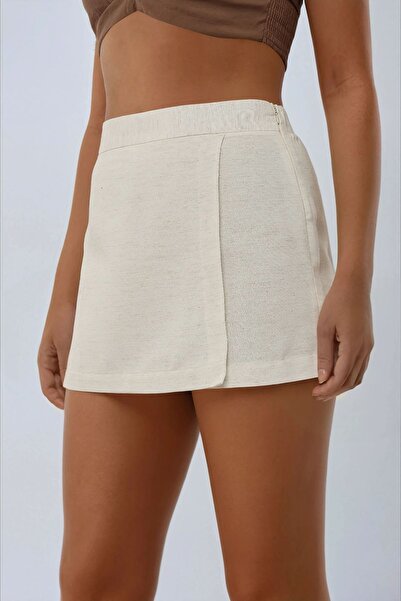 Hiccup Linen Look Mini Shorts Skirt