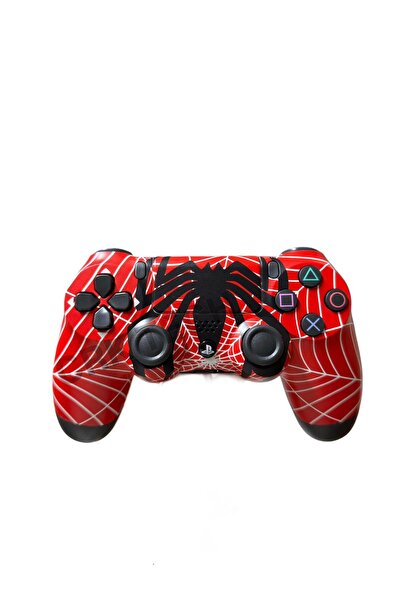 CRKTEKNOLOJİ Playstation DualShock 4 Uyumlu Spider-MaN Desenli Ps4 Oyun Kolu Pc + Ps4 (1.5MT ŞARJ KABLOSU)