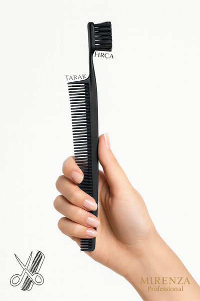 mirenza cosmetic Pieptene cu perie 2-în-1 - Pieptene pentru separarea și pieptea părului Baby Hair Edge Brush