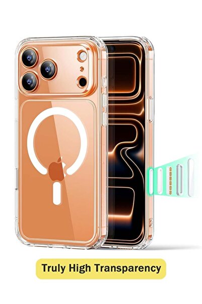 Generic جراب شفاف مغناطيسي لهاتف iPhone 17 Pro Max مع خاصية التحكم بالكاميرا،...