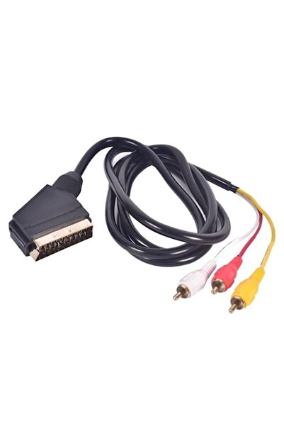 OEM SCART 21-pin to 3x RCA audio-video cable, 1.5 m