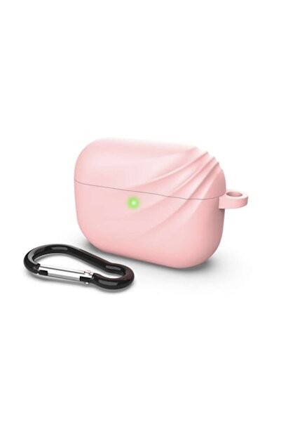 SOFAL Ροζ θήκη σιλικόνης με καραμπίνερ, συμβατή με Apple AirPods Pro