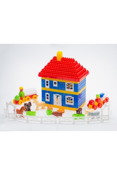 Evelise Set of 292 pieces, plastic building blocks for children, Farm, 24 x 66 cm