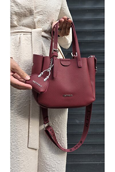 Just Polo حقيبة كتف نسائية أنيقة من الجلد الناعم الفاخر بحزام متقاطع قابل للت...