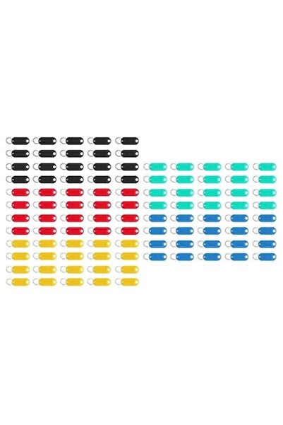 Malatec Set de 100 de brelocuri din plastic multicolore cu etichete