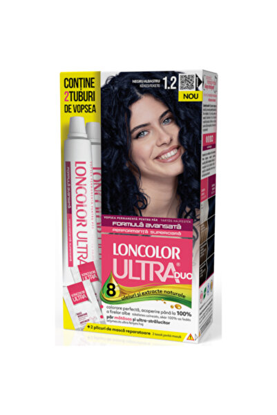 Loncolor Vopsea de păr permanentă Ultra Max 1.2 Negru Albastru, 200 ml