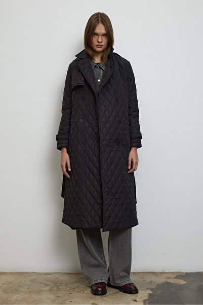 QANU Μπουφάν Valora Καπιτονέ Μαύρο