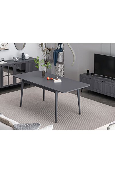 Minar Kale İlkbahar Açılır Yemek Masası Antrasit/Antrasit