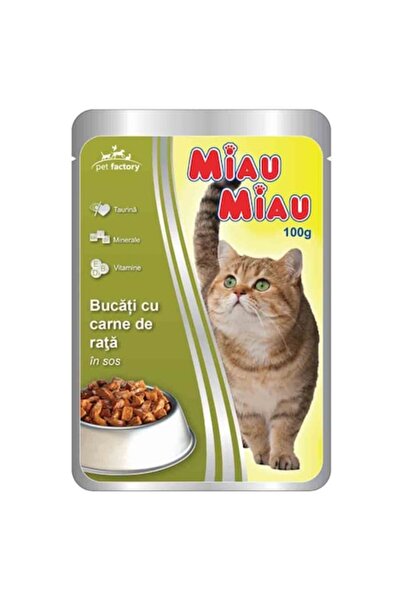 MIAU MIAU Miau-Miau Hrană umedă pentru pisici, rață în sos, 100 g