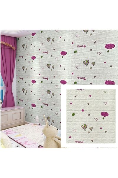 GOLD MARKET Set of 10 3D Self-Adhesive Wallpaper Panels, Brick Effect, Waterproof, 70 x 77 cm, White Dazzling