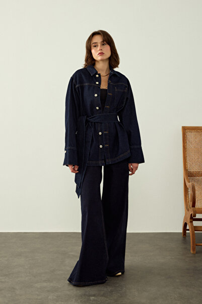 TEREZIE سترة الدنيم الملفوفة