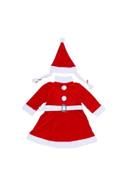 GOLD MARKET Costum de Moș Crăciun, catifea, 3 piese pentru fete 10-12 ani (ro...