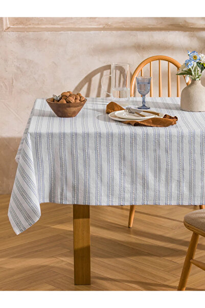 LC Waikiki Lcw Home Blue Line Embroidered Tablecloth 140X180 cm