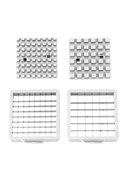 GOLD MARKET Manual stainless steel cutter for fries and vegetables, 2 slicing sizes, 25.5 x 11.7 cm, Silver