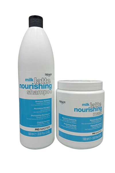 Dixon شامبو 1000 مل وماسك 1000 مل مغذي للشعر الجاف والباهت مع بروتينات الحليب وجوز الهند