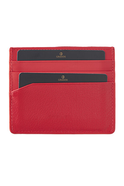 Grande 865 Genuine Leather Premium Card Holder Red