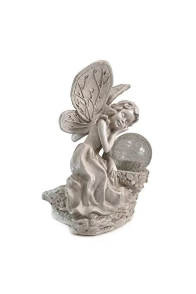 Strend Pro Garden Decoration, Polyresin, Solar Lamp, Angel, 12 x 15 x 22 cm