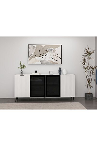 Minar Kale Konsol Cam Kapak Plus Beyaz/Beyaz Füme Cam