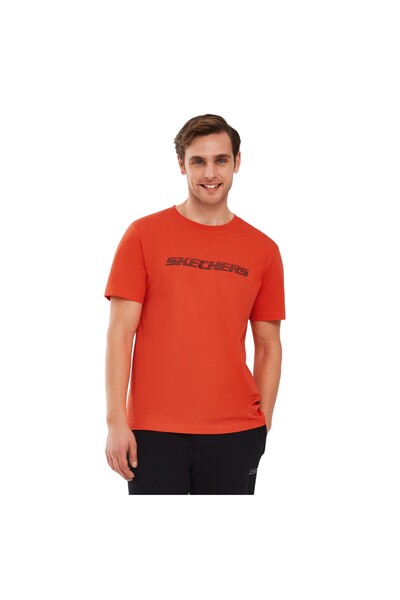 SKECHERS Γραφικό μπλουζάκι M Ανδρικό μπλουζάκι με κοντό μανίκι πορτοκαλί S212960-700