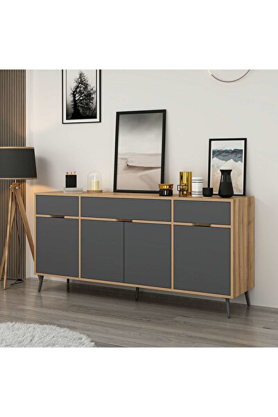 Minar Elina Ayaklı Konsol - Dore/Antrasit