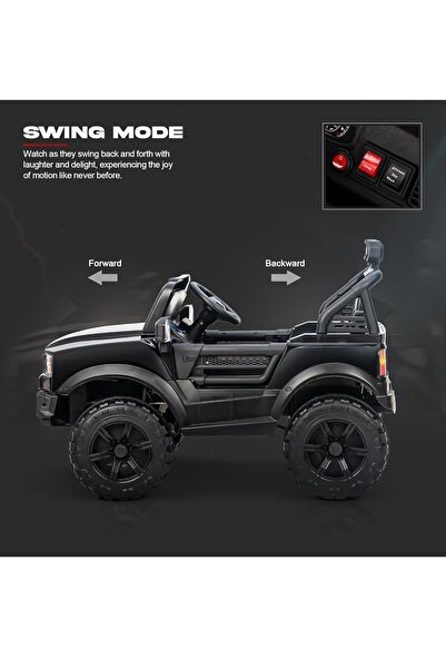 BabyCara 4×4 Battery Operated Jeep for Kids Ride on Car with RGB Windshield Light & Music and Remote to Drive