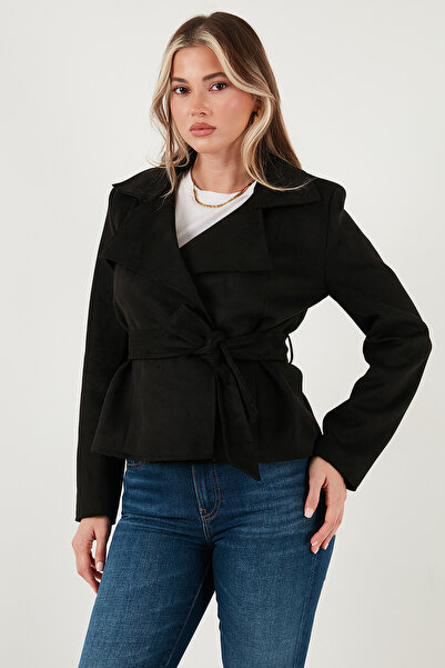 Lela Регулярний крій, крузавий комір, пояс, сукня з замшевою фактурою ПАЛЬТО 6839640