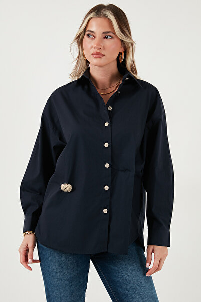 Lela Бавовняна сорочка з довгими рукавами та брошкою Regular Fit СОРОЧКА 6834990