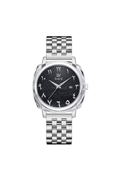 Un ساعة إيفرد الأصلية المصنوعة من ستانلس ستيل عالي الجودة-اللون فضي