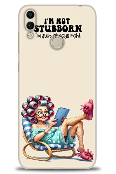 Rulet Aksesuar حافظة متوافقة مع هاتف هواوي هونر 8C HD مطبوع + واقي شاشة سيرام...