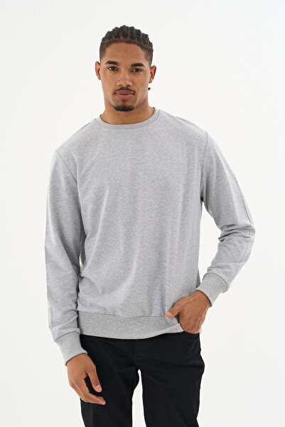 Superlife Суперлайф Чоловічий сірий светр з коміром-стійкою та ребристими манжетами, прямий крій spr26swk930