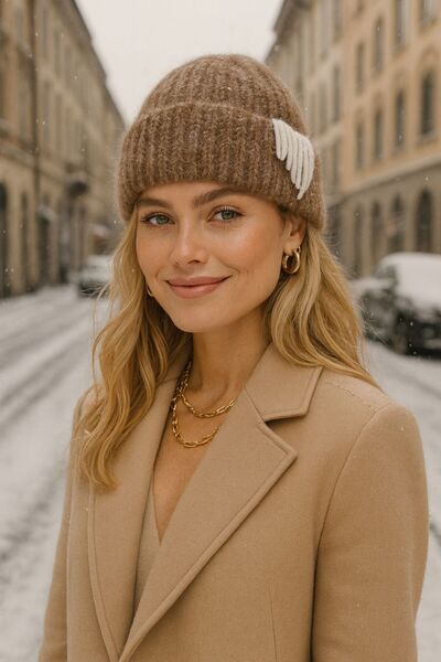 MARBERRY Kahve Nakış Detaylı Kadın Bere