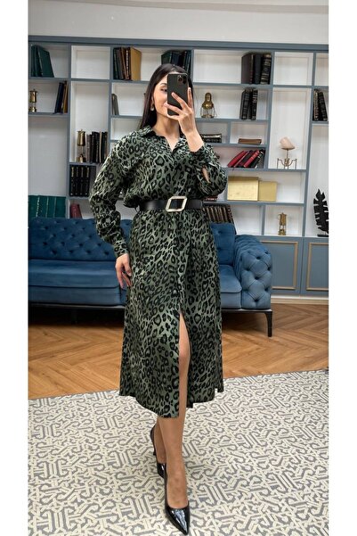 MY GRS Leopard Printed Shirt Dress