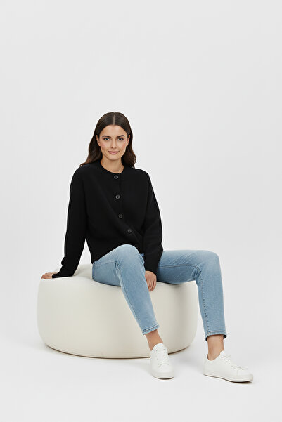 Suede Style 51179 - Cardigan crop, elegant, confortabil, din tricot