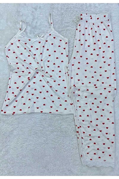 VAJESTO طقم بيجامة نسائية بحمالات خيطية، ملابس نوم صيفية أنيقة من القطن الناعم مع تفاصيل من الدانتيل