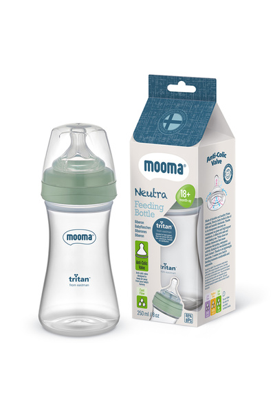 MOOMA زجاجة رضاعة نيوترا أنتيكوليك تريتان 250 مل 18 شهر فما فوق (تدفق سريع) -...