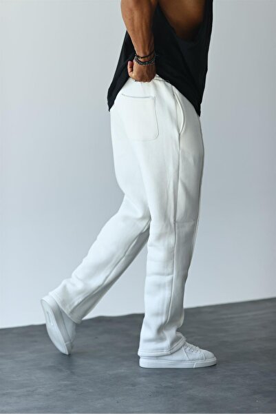 KağanKY Λεπτομερής φαρδιά φόρμα λευκής ρίγας