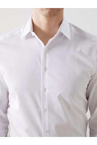 LC Waikiki LCWAIKIKI Formal Slim Fit Uzun Kollu Gabardin Erkek Gömlek-9