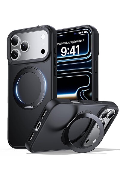 m.tk moveteck iPhone 17 Pro Max Kılıf Magsafe Halkalı 360 Dönebilen Yüzüklü S...