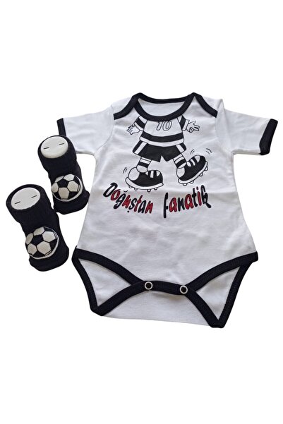 Style Baby Amazing Newborn Unisex Baby, Black and White Fanatic Fan Badi and Accessory Socks Gift Set