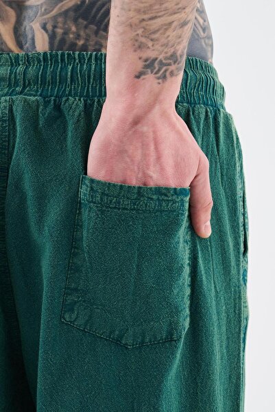 Machinist Ανδρικό παντελόνι Effected Washable Basic Oil Green