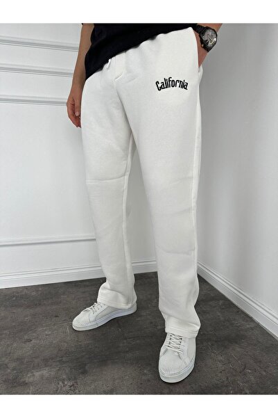 KağanKY بدلة رياضية بيضاء مكتوب عليها كاليفورنيا