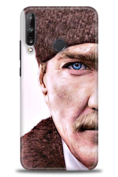 Rulet Aksesuar حافظة متوافقة مع هاتف هواوي P40 Lite E HD مطبوع + واقي شاشة سي...